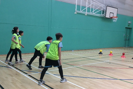 Pupils getting ready to run