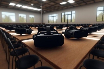 VR equipment on table