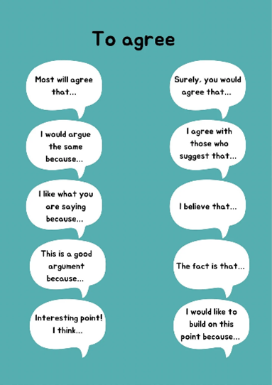 Poster with speech bubbles to indicate converation