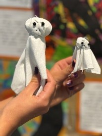 Two mini ghost toys made in stitch club