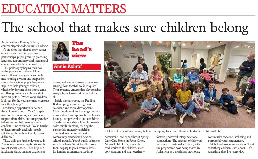 Children sitting on the floor with elderly residence from a Care Home